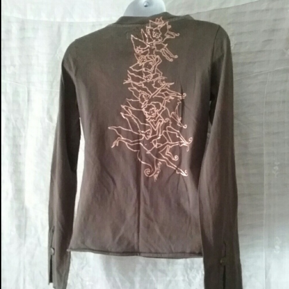 New Sixty Women’s Brown Long-Sleeve Graphic Tee - Pink Design S